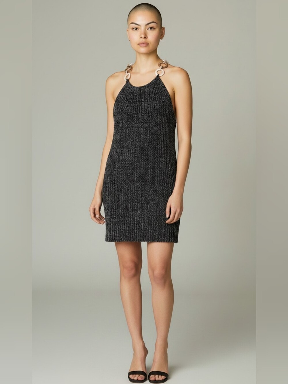 Tash + Sophie Black & Grey Knit Sleeveless Dress NWT  Size XS